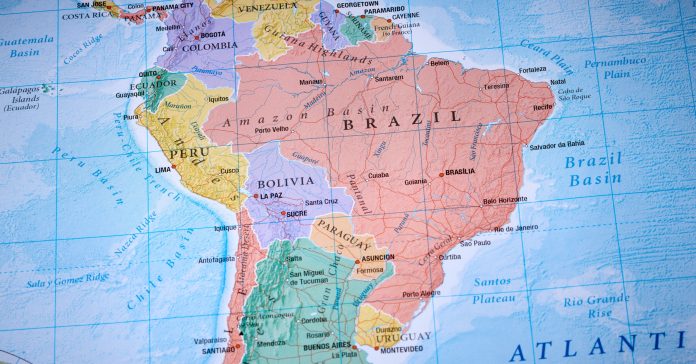 Map of South America Brazil Peru Bolivia